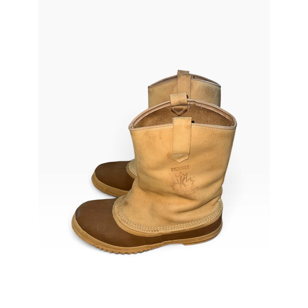 Vintage Sorel Pawnee Boots Men Size 12 Made in Canada Leather Rubber Duck Boots - Picture 11 of 16